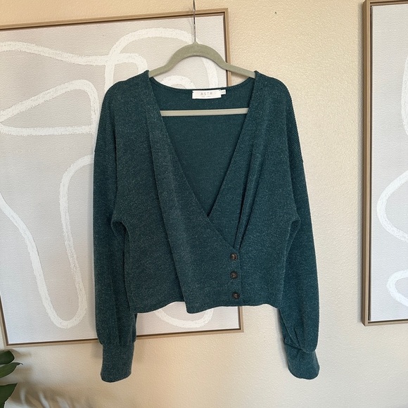 Astr Sweaters - ASTR the Label blue/green bell sleeve top